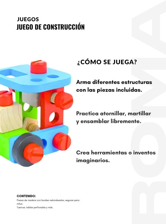 JUEGO DE CONSTRUCCIÓN EN MADERA - JUEGO DIDÁTICO - 3
