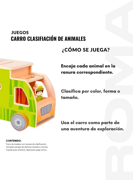 CARRO CLASIFICACIÓN DE ANIMALES - JUEGO DIDÁTICO - 3