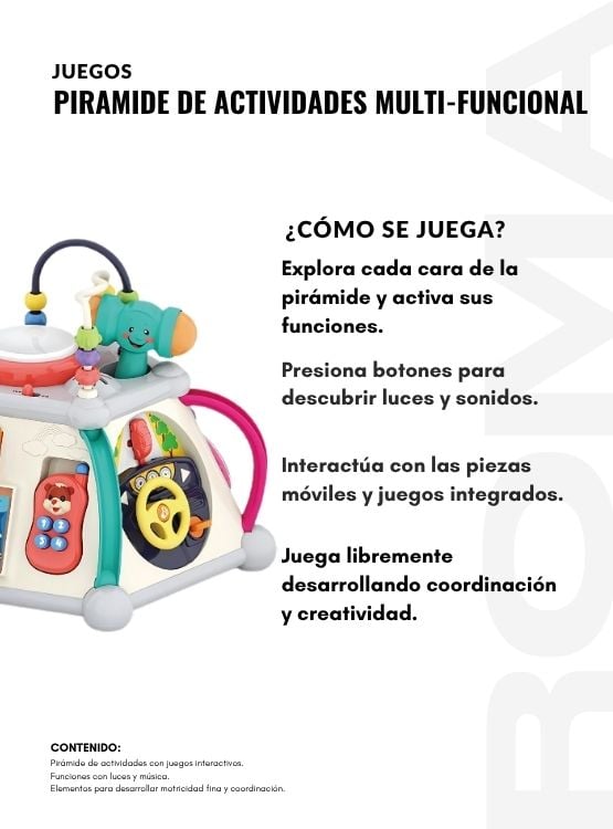 DIDÁCTICO MULTIFUNCIONAL PIRAMIDE DE ACTIVIDADES - JUEGO DIDÁTICO - 3