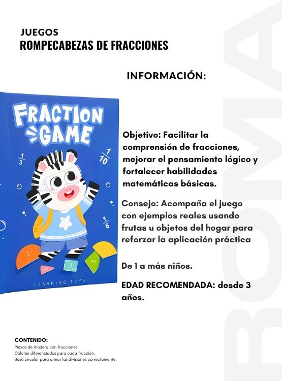JUEGO DE FRACCIONES - JUEGO DIDÁTICO - 2