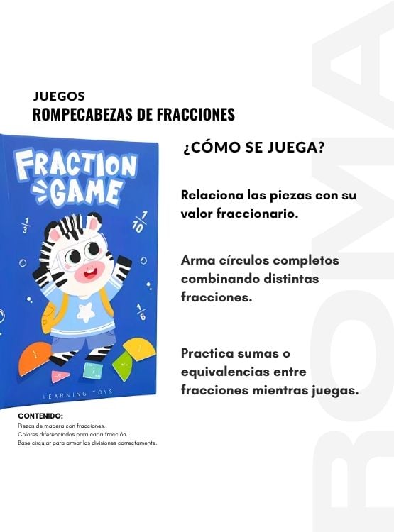 JUEGO DE FRACCIONES - JUEGO DIDÁTICO - 3