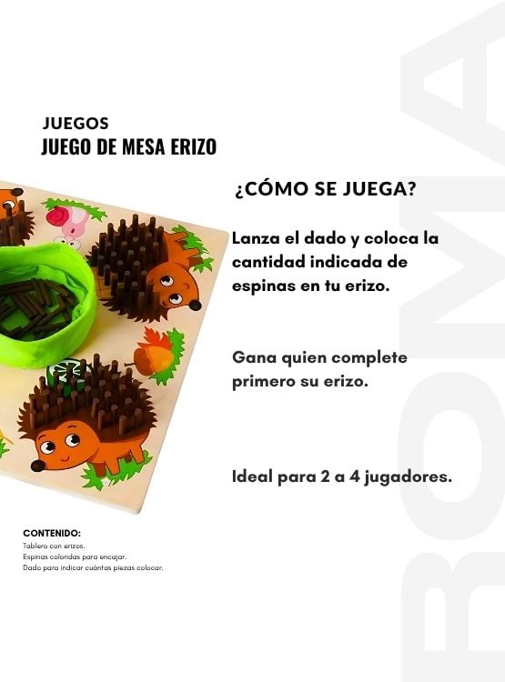 JUEGO DE MESA ERIZO - JUEGO DIDÁTICO - 3