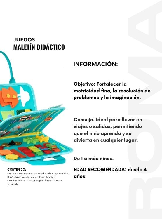 MALETÍN TABLERO DIDÁCTICO SENSORIAL - JUEGO DIDÁTICO - 2