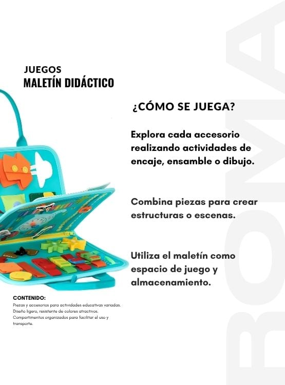 MALETÍN TABLERO DIDÁCTICO SENSORIAL - JUEGO DIDÁTICO - 3