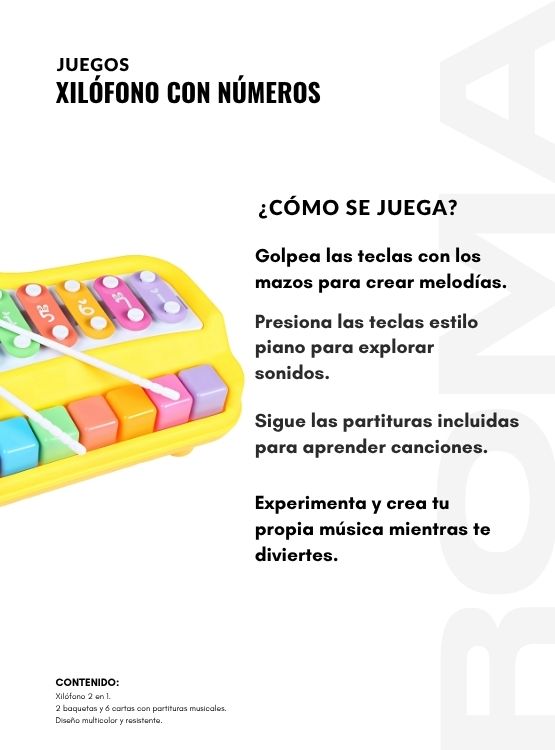 XILÓFONO CON NÚMEROS BAOLI - JUEGO DIDÁTICO - 3