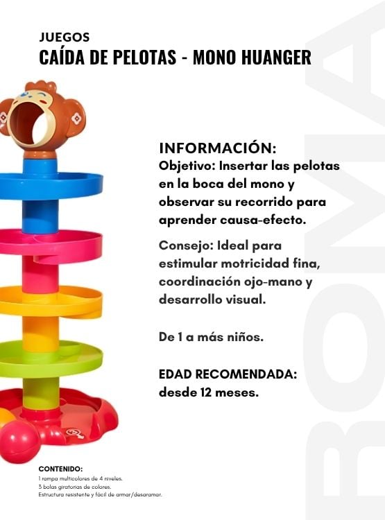 CAÍDA DE PELOTAS MONO HUANGER - JUEGO DIDÁTICO - 2