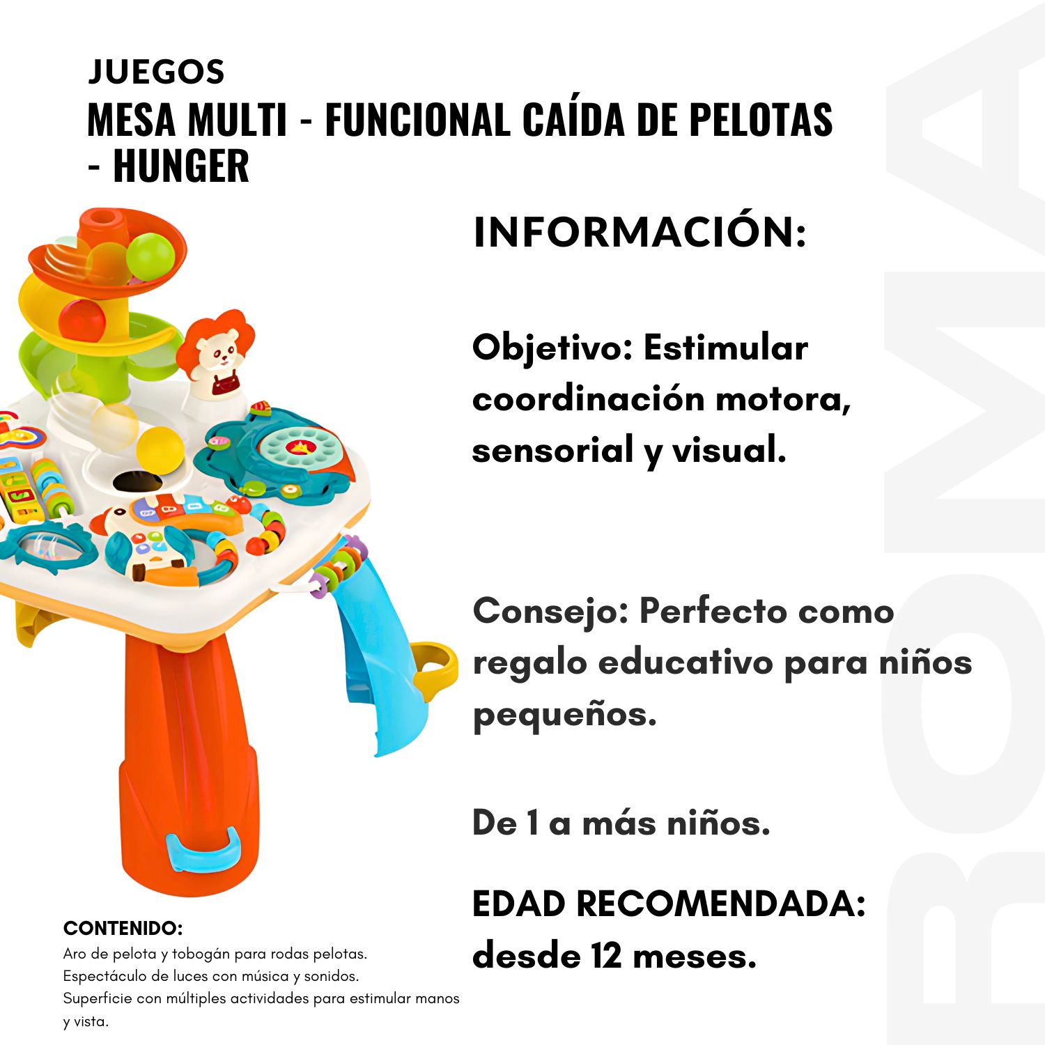MESA MULTIFUNCIONAL CAÍDA DE PELOTAS - JUEGO DIDÁTICO - 2