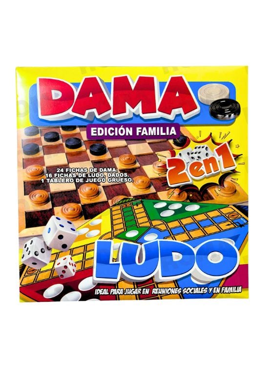 JUEGO 2 EN 1: DAMAS Y LUDO - JUEGO DE MESA - 1