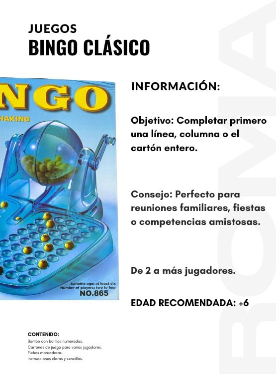 BINGO FAMILIAR CLÁSICO - JUEGO - 2