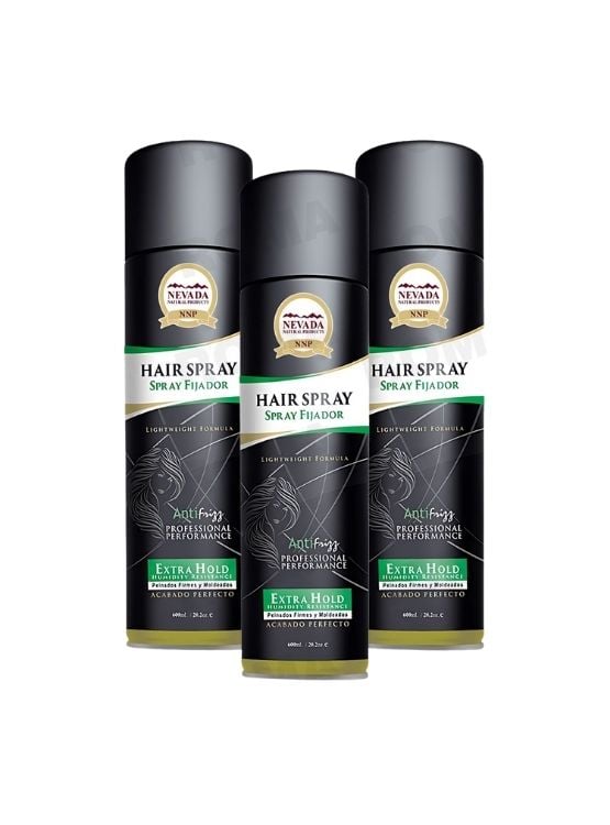 PACK 3 SPRAY CAPILAR FIJADOR ANTI FRIZZ 600ML NEVADA - 1