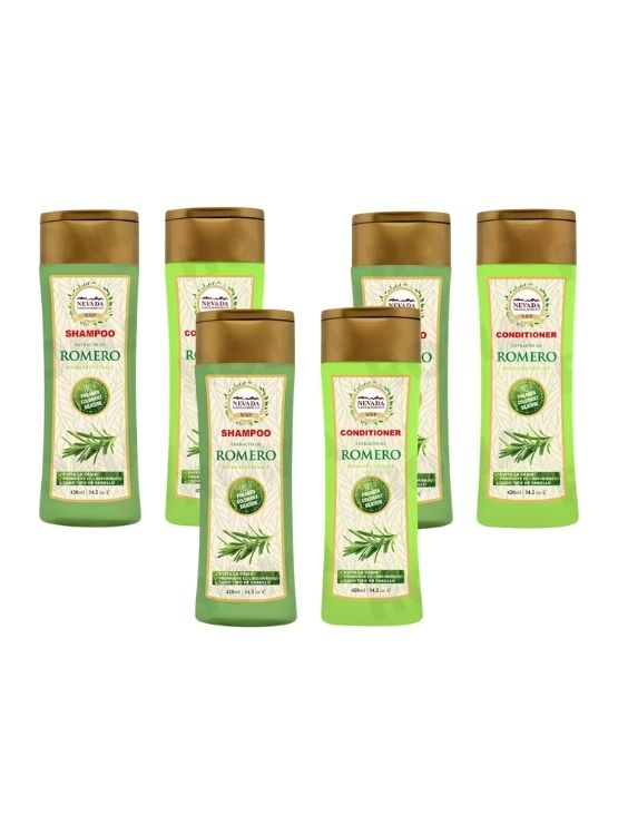 PACK 3 PACK SHAMPOO + ACONDICIONADOR EXTRACTO DE ROMERO 420ML NEVADA - 1