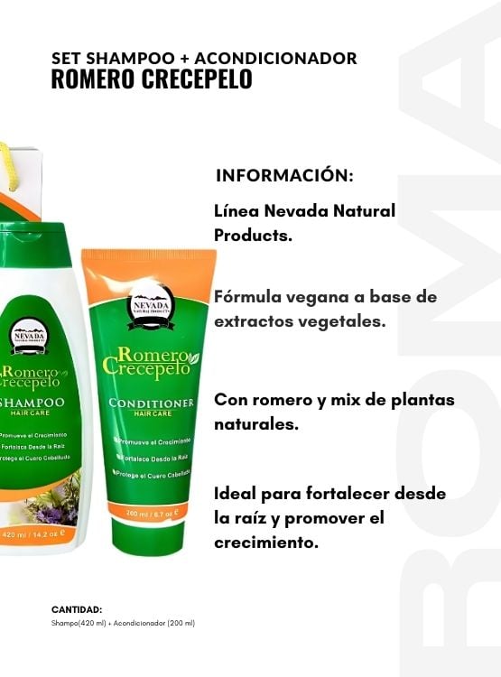 SET SHAMPOO + ACONDICIONADOR ROMERO CRECEPELO NEVADA - 2