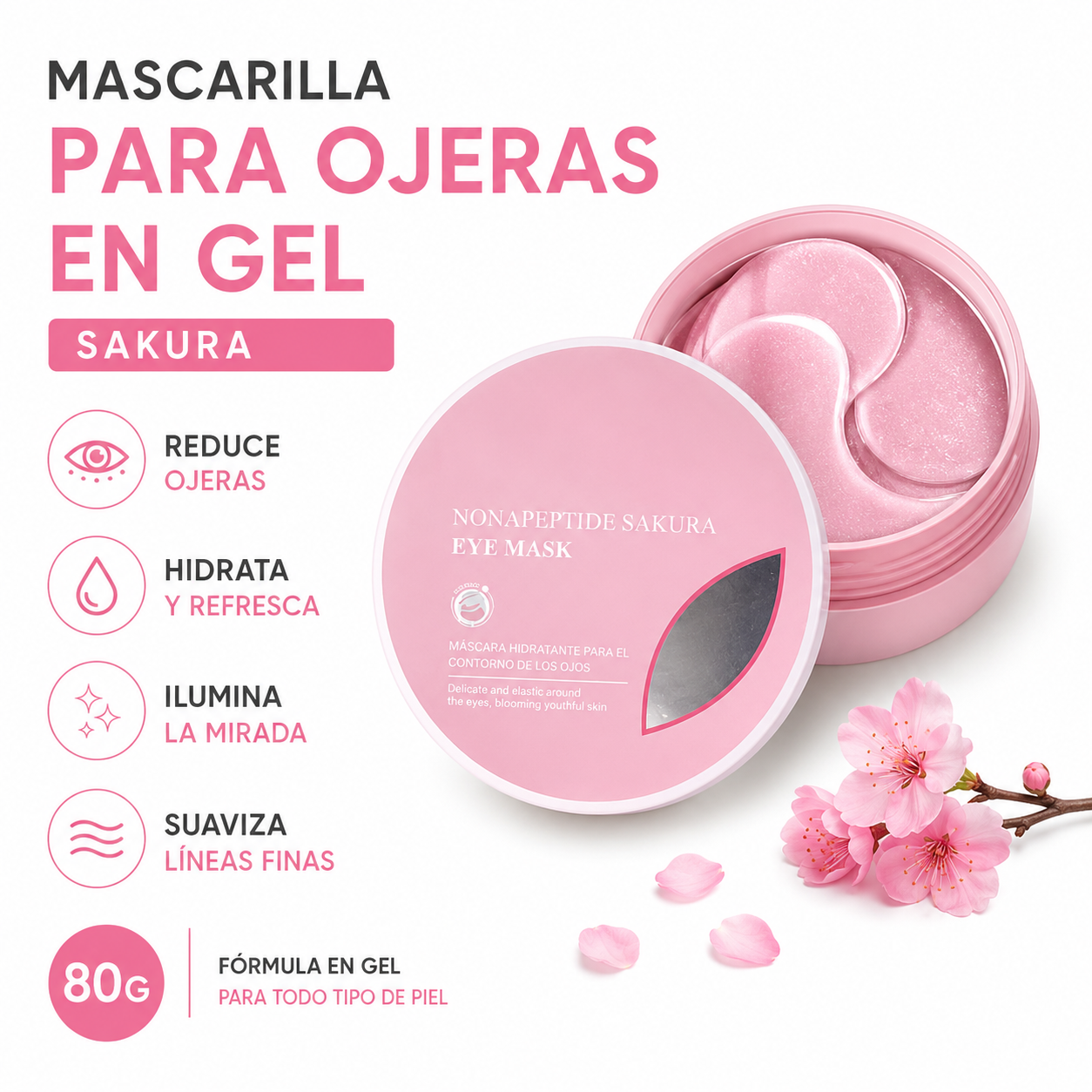 PARCHES PARA OJERAS EN GEL – SAKURA 80G BIOAQUA - 1