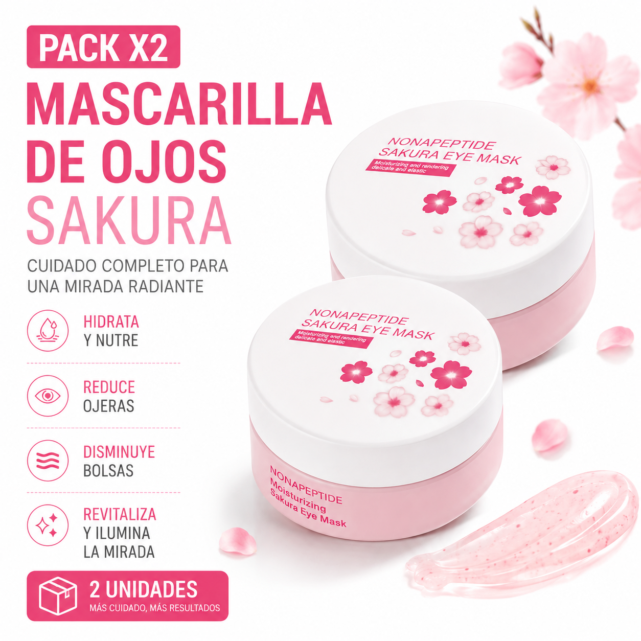 PACK 2 PARCHES DE OJOS SAKURA 80G BIOAQUA - 1