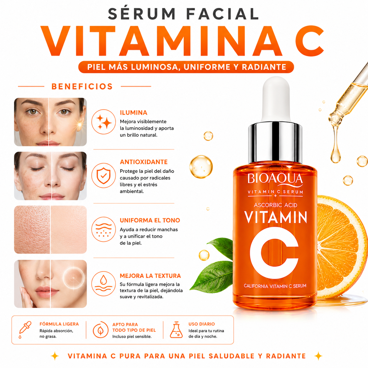 SÉRUM FACIAL VITAMINA C 30ML BIOAQUA - 2