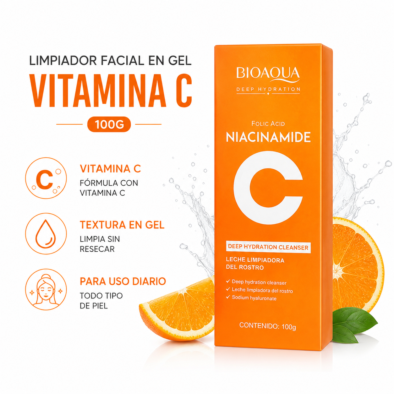 LIMPIADOR FACIAL EN GEL VITAMINA C 100G - 1