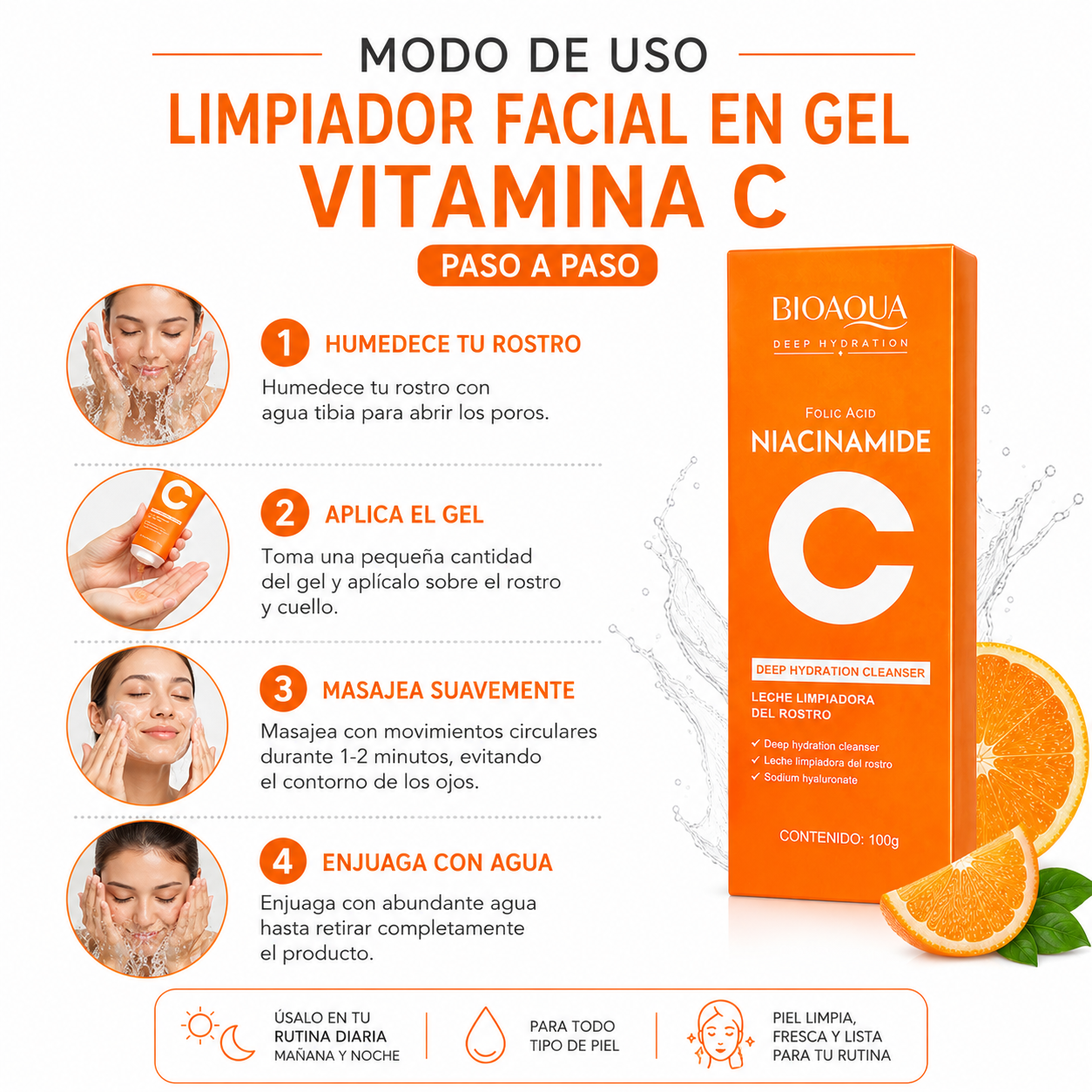 LIMPIADOR FACIAL EN GEL VITAMINA C 100G - 3