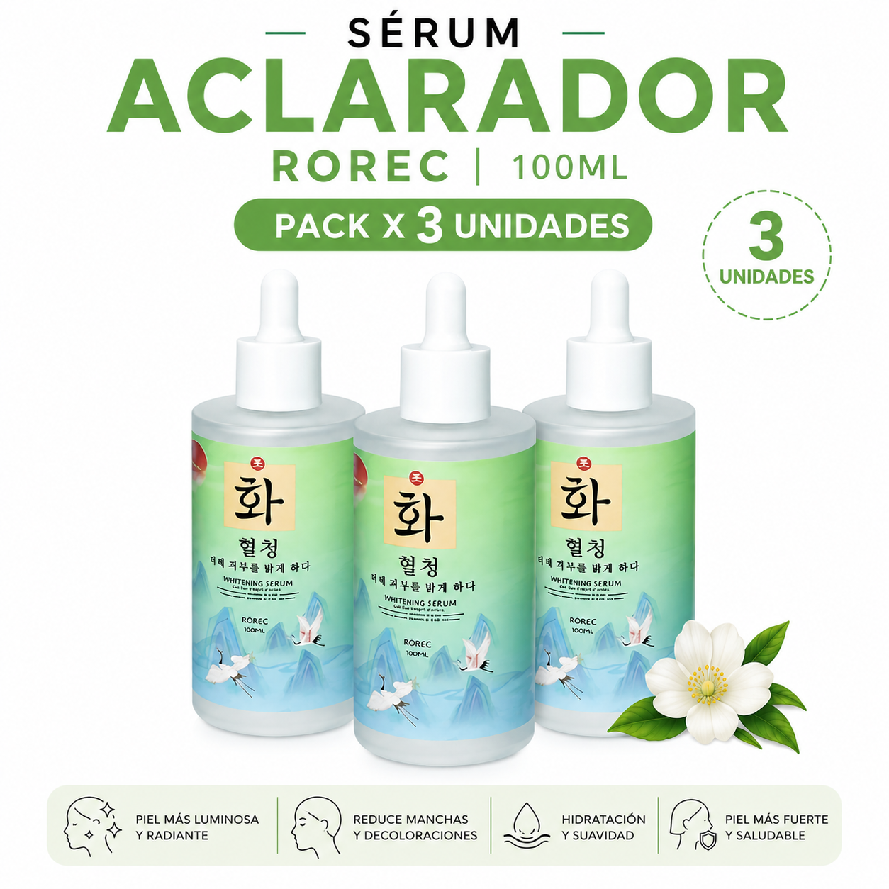 PACK 3 SÉRUM ACLARADOR ROREC 100ML - 1