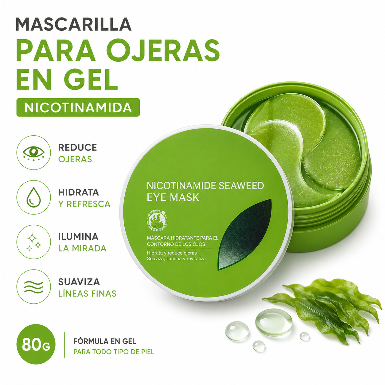 PARCHES PARA OJERAS EN GEL – NICOTINAMIDA 80G BIOAQUA - 1