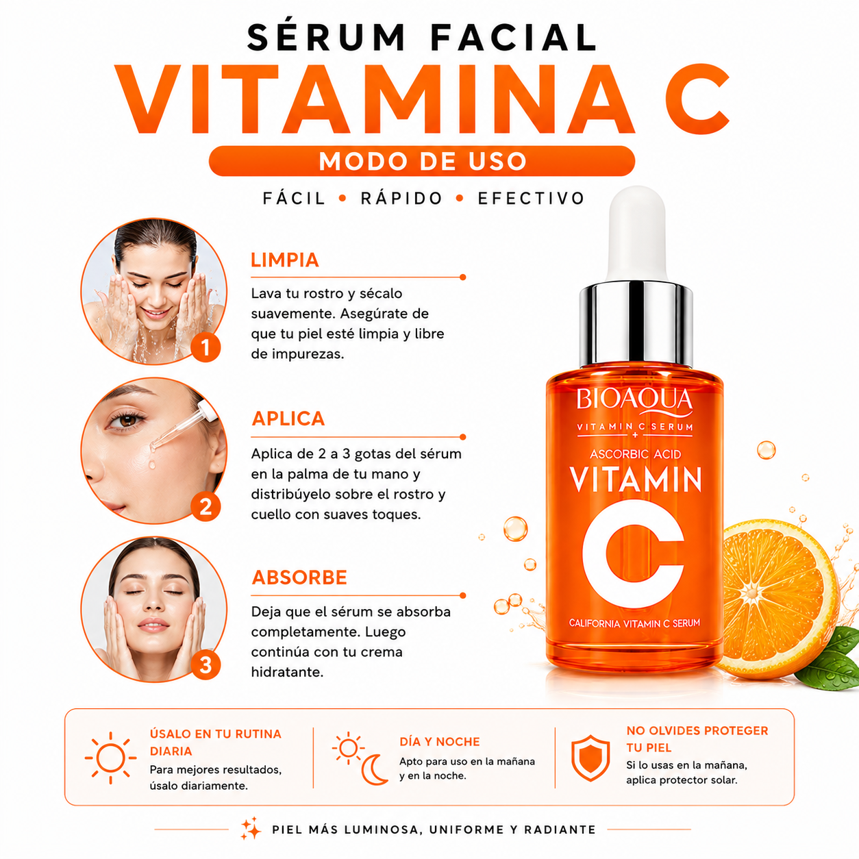 PACK 2 SÉRUM FACIAL VITAMINA C 30ML BIOAQUA - 3