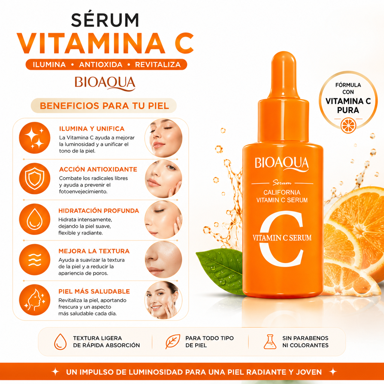 PACK 3 SÉRUM CALIFORNIA VITAMINA C 30ML BIOAQUA - 2