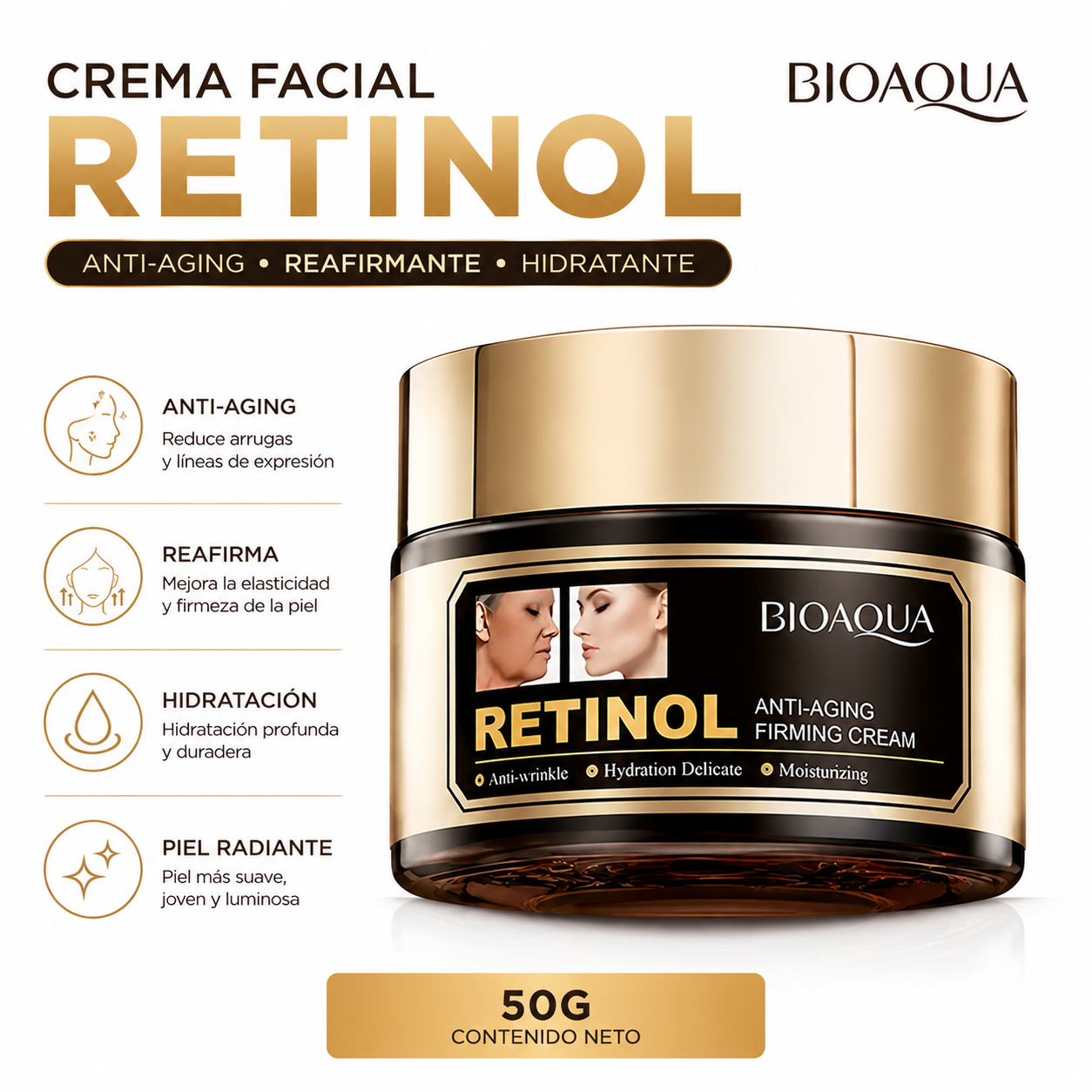 CREMA FACIAL RETINOL 50G BIOAQUA - 1