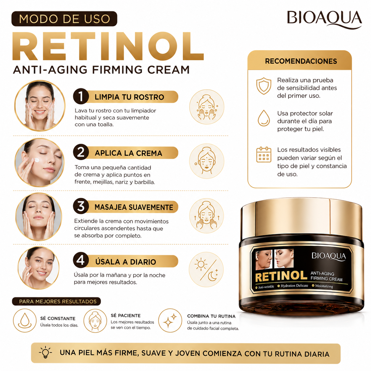 CREMA FACIAL RETINOL 50G BIOAQUA - 3