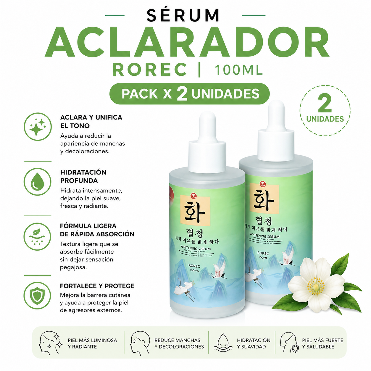 PACK 2 SÉRUM ACLARADOR ROREC 100ML - 1