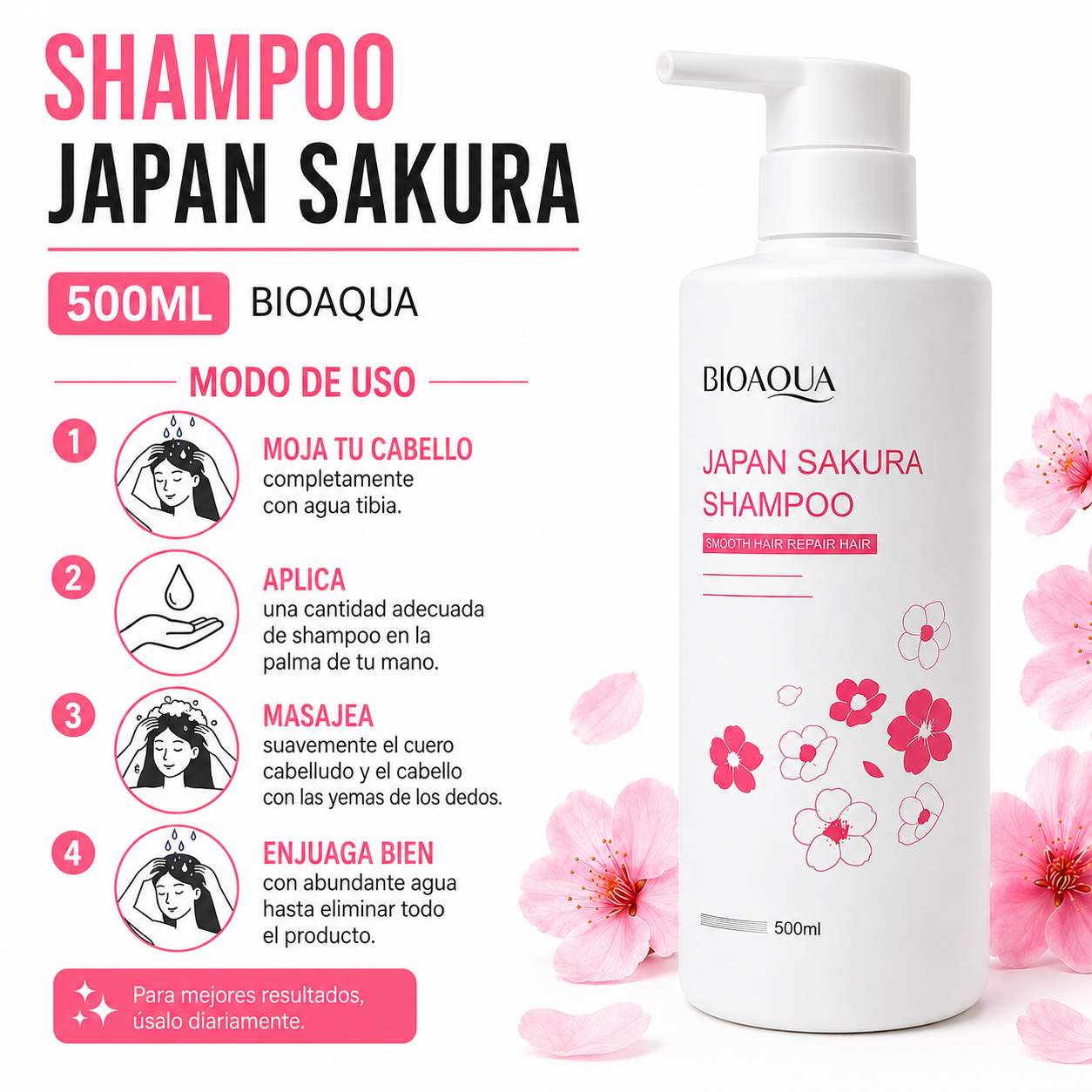 SHAMPOO JAPAN SAKURA 500ML BIOAQUA - 3