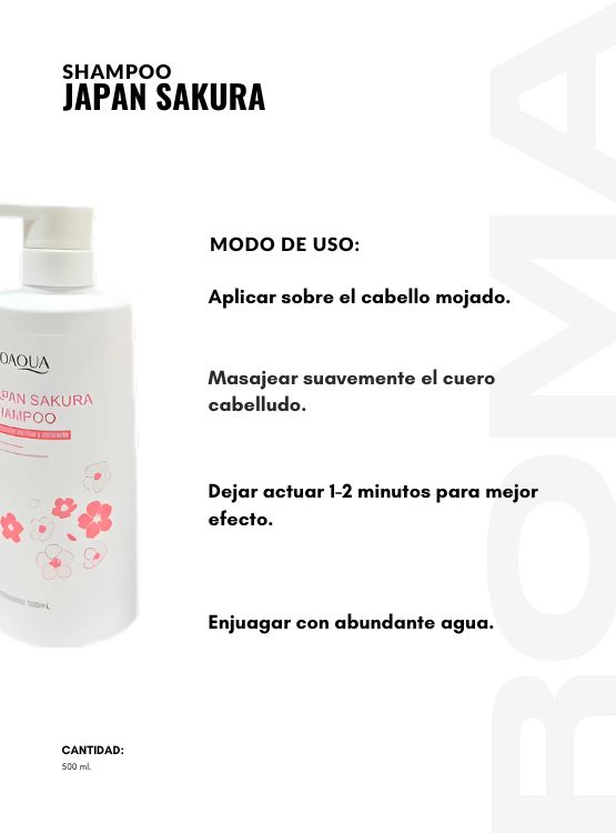 PACK 2 SHAMPOO JAPAN SAKURA 500ML BIOAQUA - 3