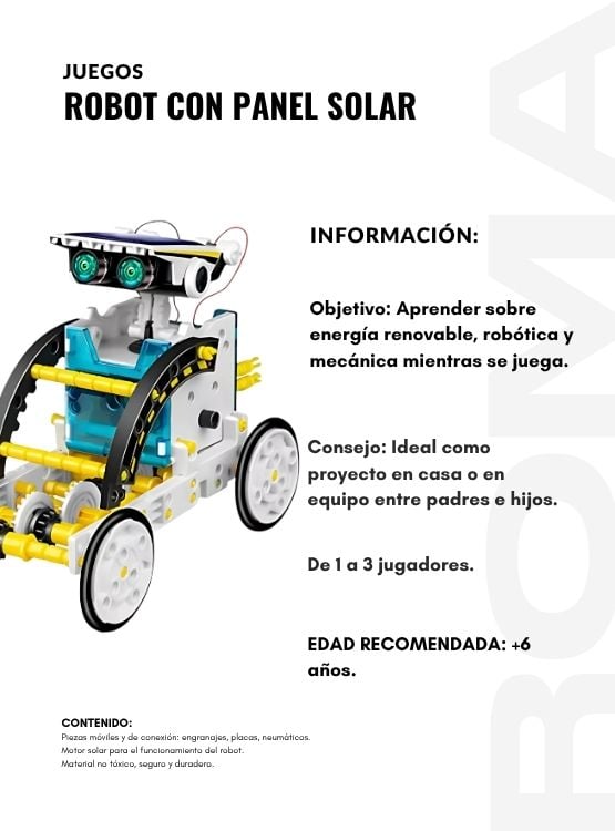 ROBOT CON PANEL SOLAR JUEGO EDUCATIVO - 2