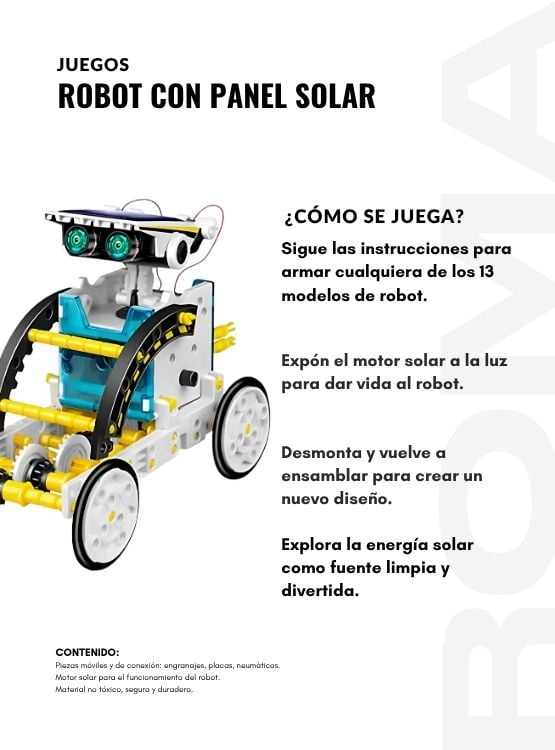 ROBOT CON PANEL SOLAR JUEGO EDUCATIVO - 3