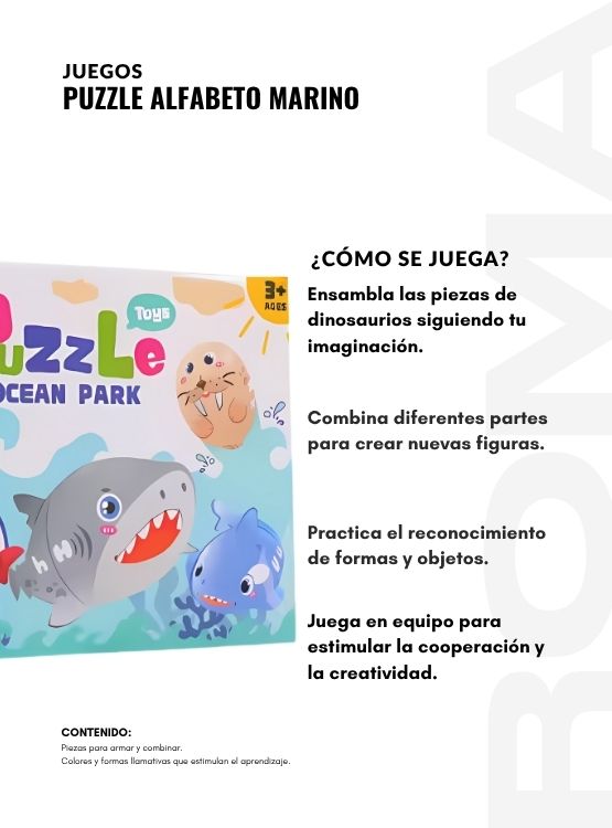 PUZZLE ALFABETO MARINO JUEGO DIDÁCTICO - 3