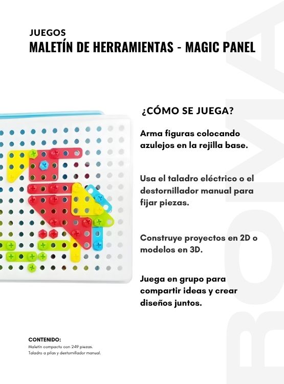 MALETÍN DE HERRAMIENTAS MAGIC PANEL JUEGO DIDÁCTICO - 3