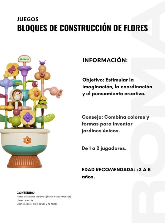 BLOQUES DE CONSTRUCCIÓN DE FLORES JUEGO DIDÁCTICO - 2