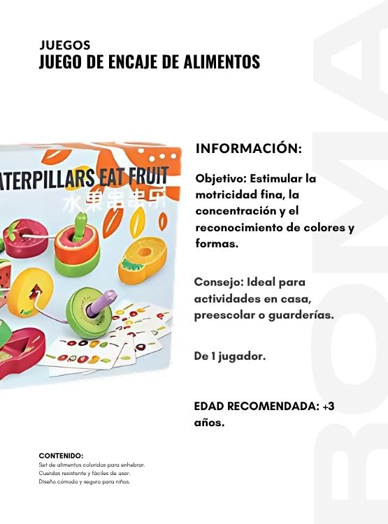JUEGO DE ENCAJE ALIMENTOS JUEGO DIDÁCTICO - 2