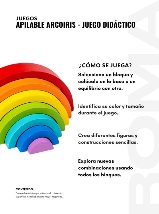 JUEGO APILABLE ARCOIRIS JUEGO DIDÁCTICO - 3