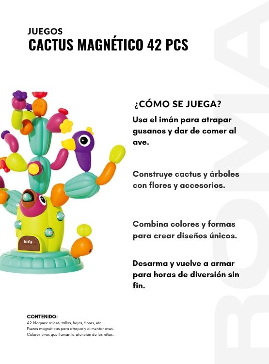 CACTUS MAGNÉTICO 42 PIEZAS JUEGO DIDÁCTICO - 3