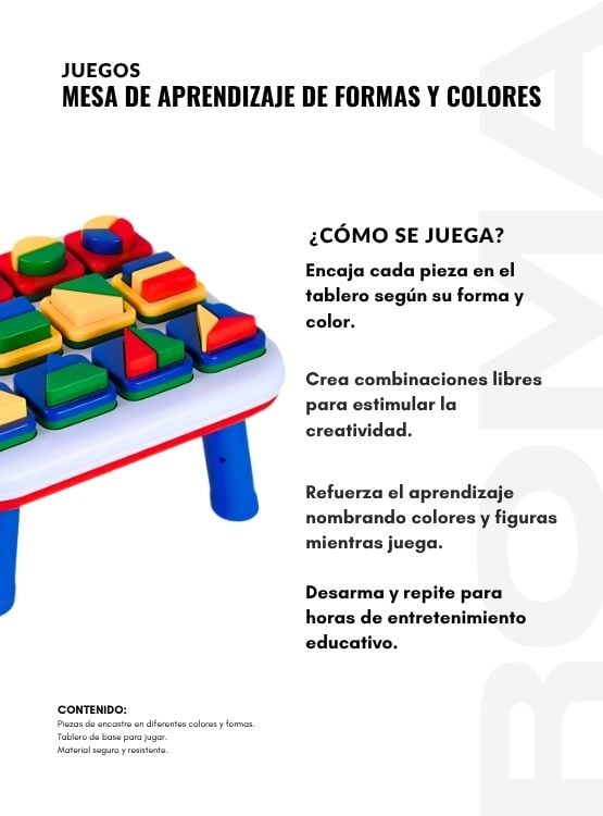 MESA DE APRENDIZAJE DE FORMAS Y COLORES - 3