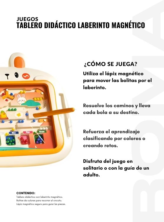 TABLERO DIDÁCTICO LABERINTO MAGNÉTICO - 3