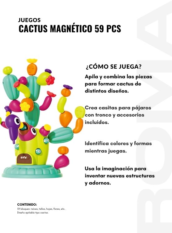 CACTUS MAGNÉTICO 59 PIEZAS JUEGO DIDÁCTICO - 3