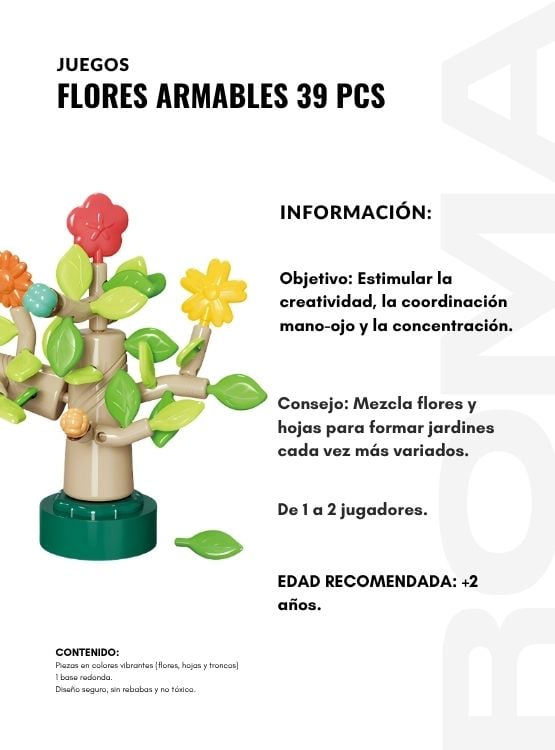 FLORES ARMABLES 39 PIEZAS JUEGO DIDÁCTICO - 2