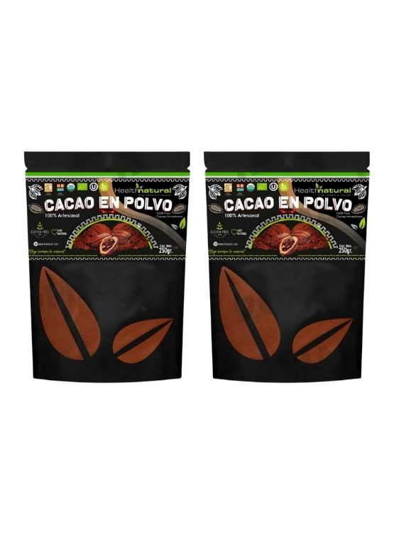 PACK 2 CACAO EN POLVO 250G HEALTHNATURAL - 1