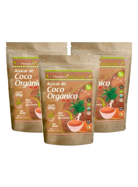 PACK 3 AZÚCAR DE COCO ORGÁNICO 500G HEALTHNATURAL - 1