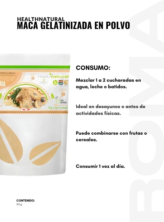 MACA GELATINIZADA EN POLVO 150G HEALTHNATURAL - 3