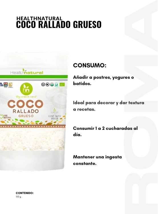 COCO RALLADO GRUESO 150G HEALTHNATURAL - 3