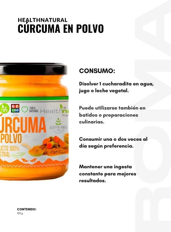 PACK 2 CÚRCUMA EN POLVO 100G HEALTHNATURAL - 3