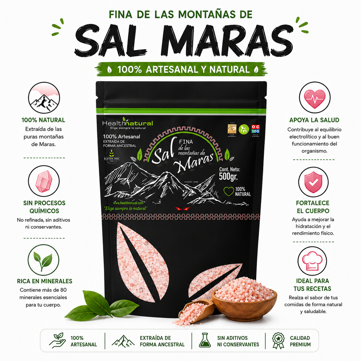 SAL DE MARAS FINA 500G HEALTHNATURAL - 1