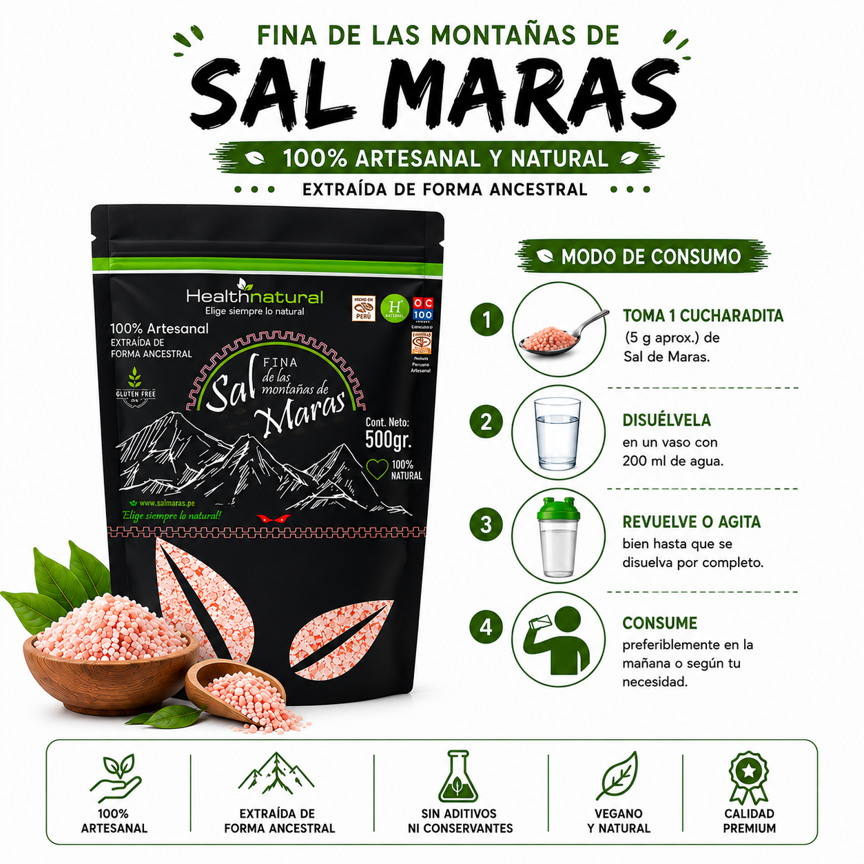 SAL DE MARAS FINA 500G HEALTHNATURAL - 3