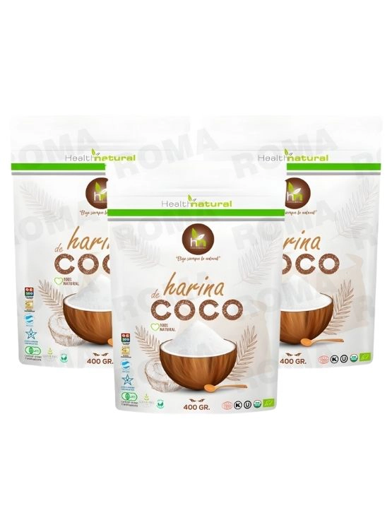 PACK 3 HARINA DE COCO EN POLVO 400G HEALTHNATURAL - 1